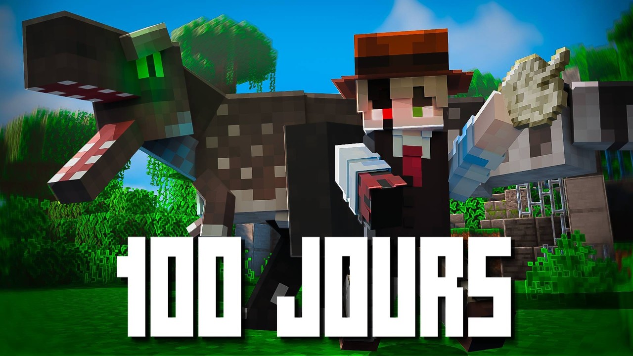 100 JOURS pour construire le Meilleur PARC de DINOSAURES sur Minecraft