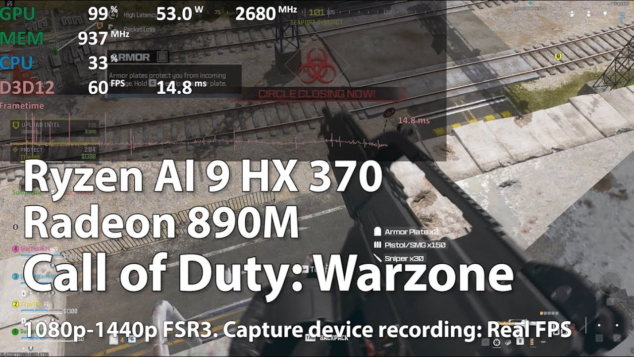 Call of Duty: Warzone on Ryzen AI 9 HX 370 Radeon 890M APU - Gameplay Benchmark Test