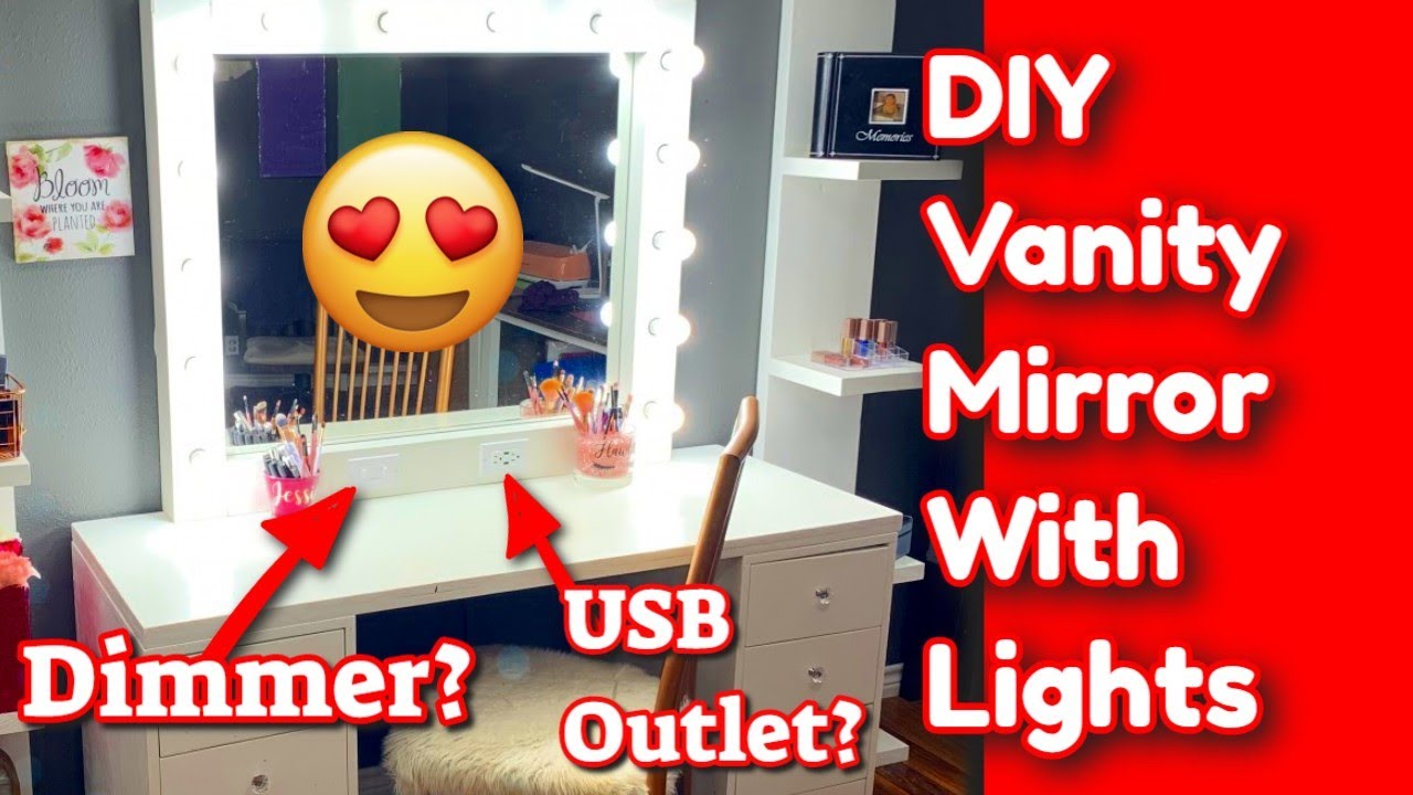 DIY Step By Step Vanity Mirror With Dimmable LED Lights And USB Outlet