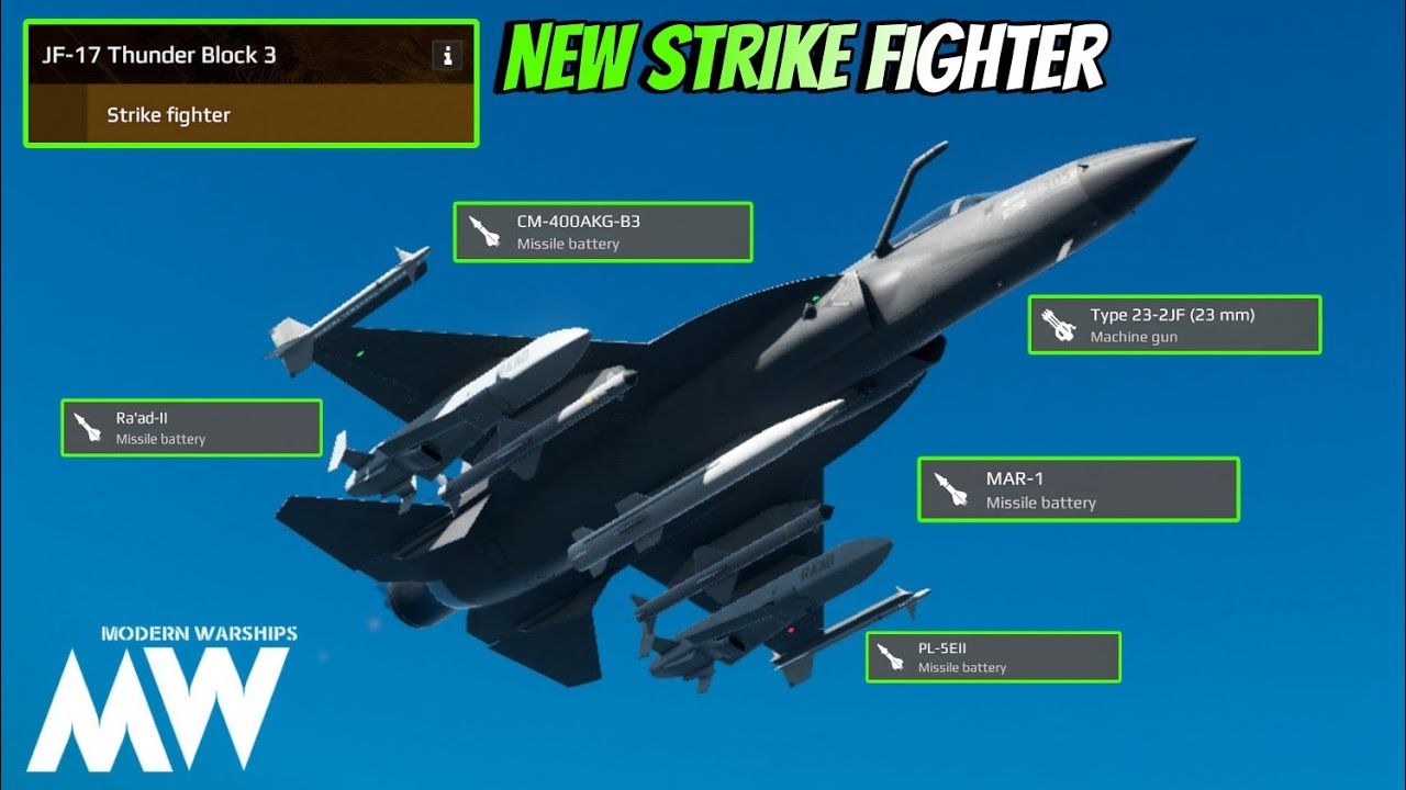 JF-17 Thunder Block 3 - New VIP Strike Fighter - Review & Gameplay - Modern Warships 