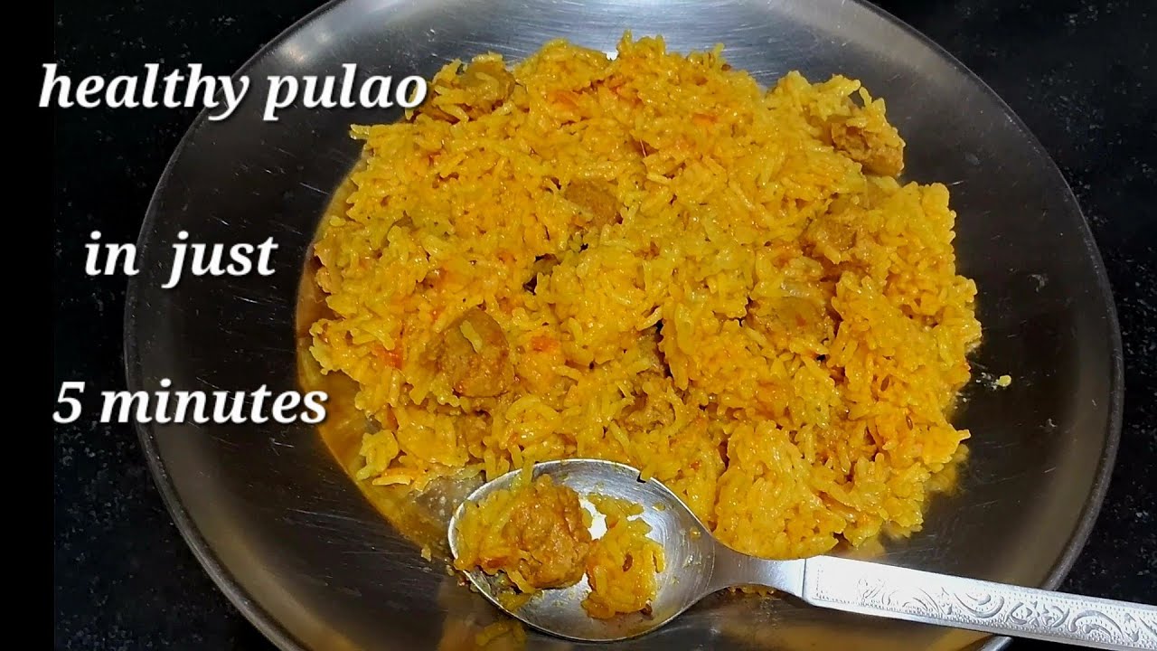 instant & healthy soya  pulao 