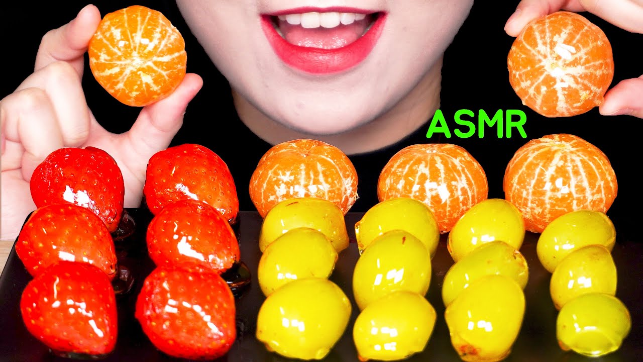 ASMR*(STRAWBERRY,GREEN GRAPE,TANGERINE)TANGHURU*딸기 탕후루, 밀감 탕후루, 청포도 탕후루 먹방*NO TALKING*MUKBANG