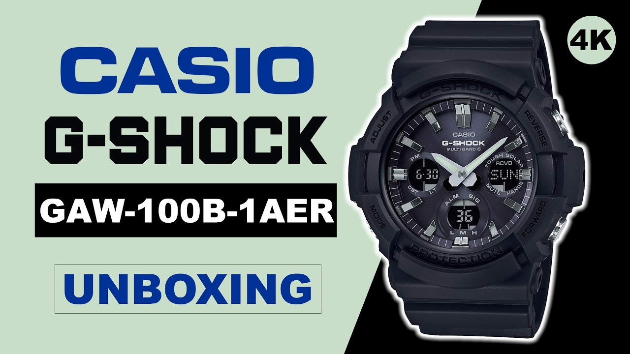 Casio G-Shock GAW-100B-1AER Unboxing 4K