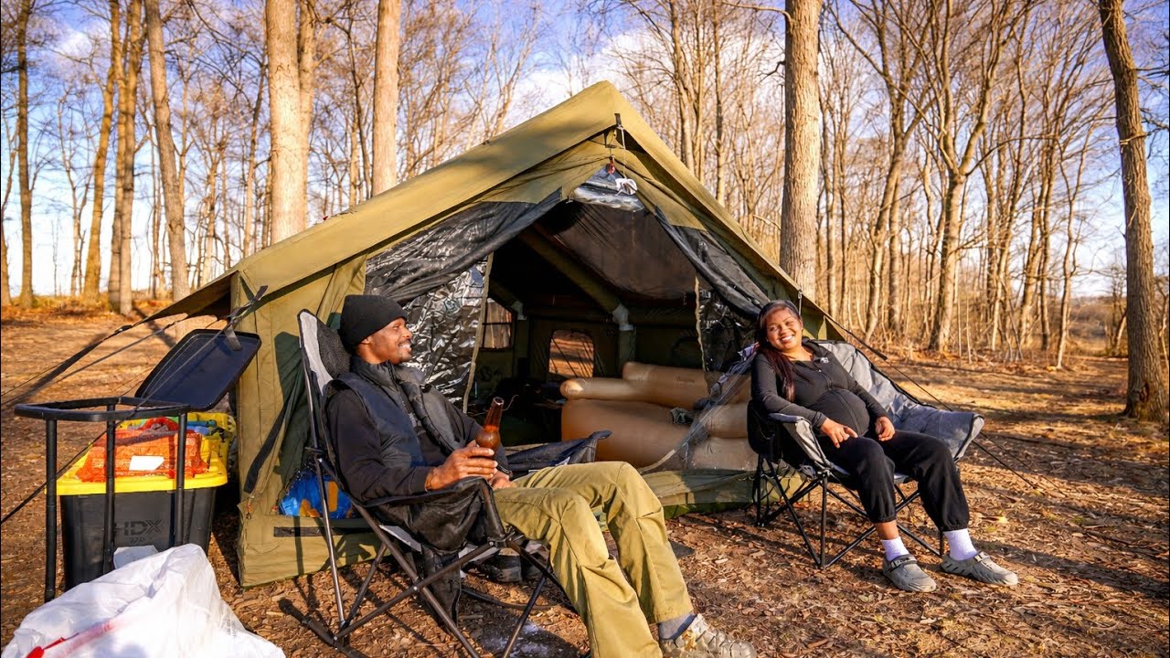 Large Inflatable Tent + Cooking Curry Chicken + Pregnant Wife !!