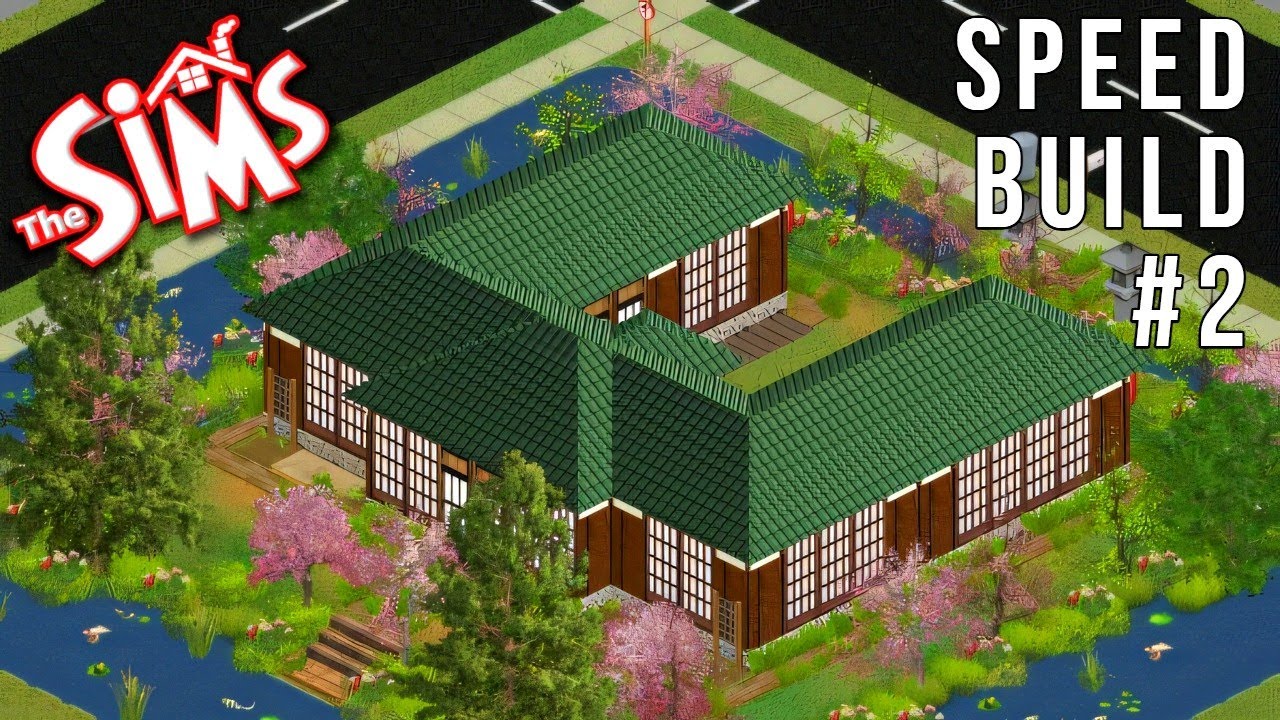 The Sims 1 Speed Build 2 | Spring Season Japanese House | With CC