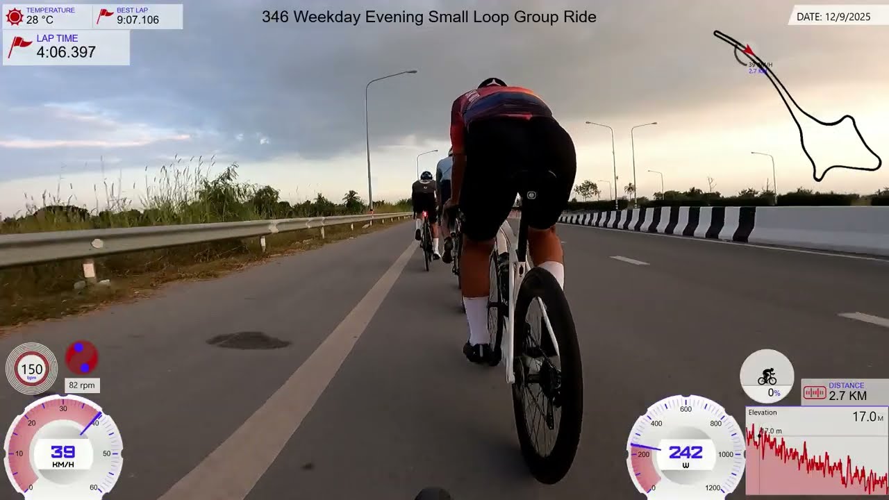 346 Weekday evening small loops group ride.