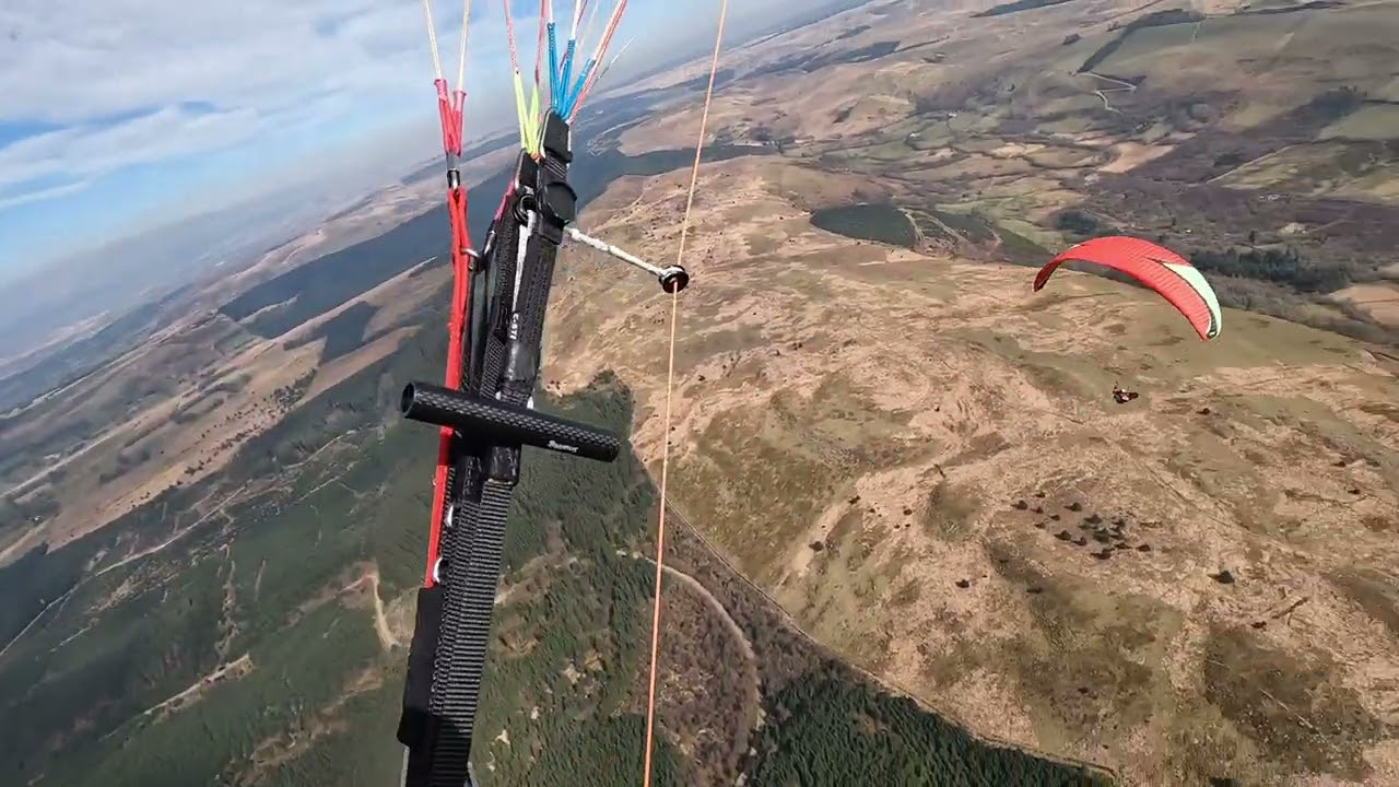 Paragliding at Ffarmers, West Wales, Wed. 19th March 2025