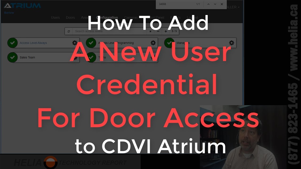 How To Add a User Card for Door Control on CDVI Atrium