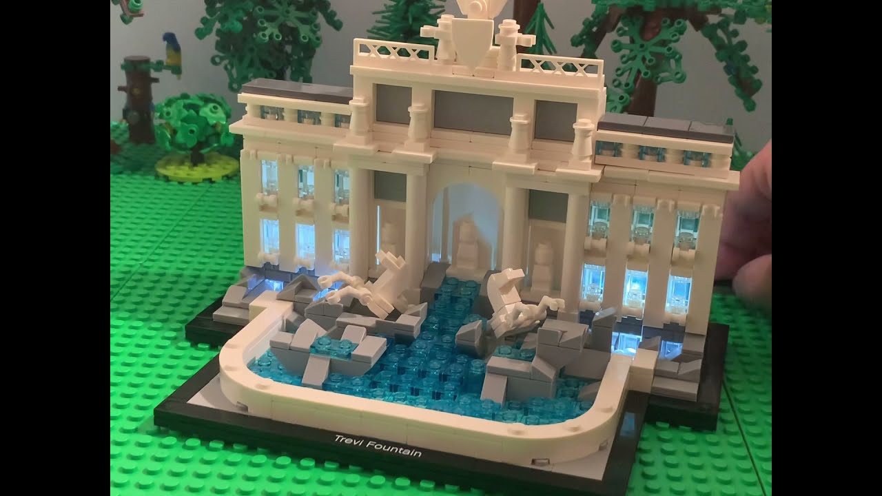 LEGO Trevi Fountain set review with lighting mod. Rome, Italy. set 21020
