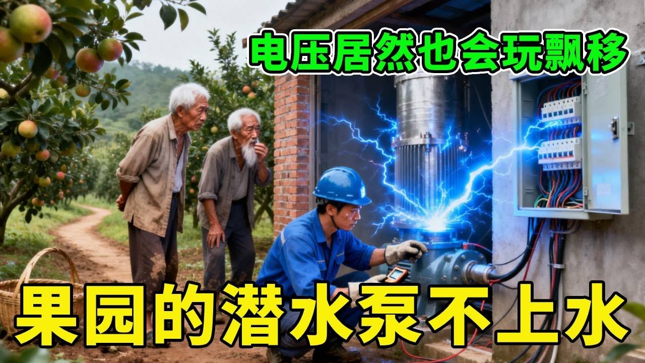 给老师傅修个潜水泵不上水，竟然发现电压也会玩飘移，再不修好果树都要渴死了【城阳电工电路】