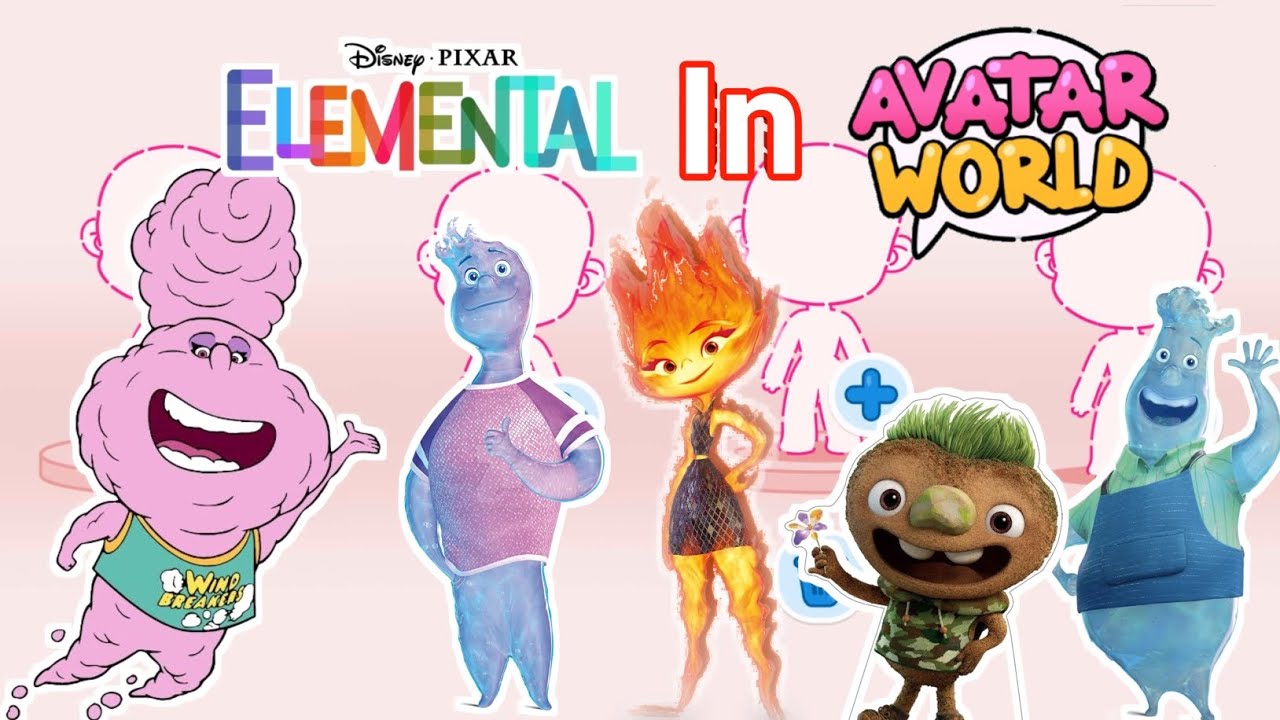 ✅NEW !! 🔥💧Elemental Movie Character in Avatar World 💨🌿||Elemental Movie🥰#avatarworld #elemental#pazu