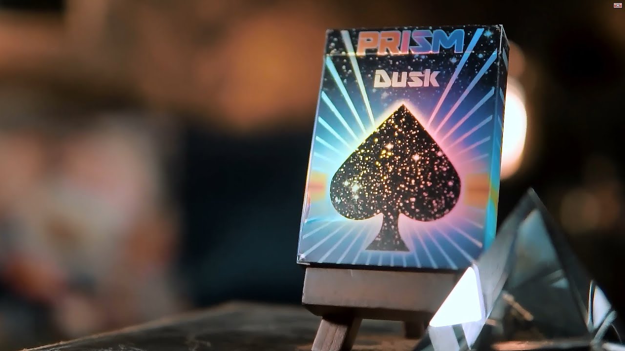 PRISM DUSK PLAYING CARDS video CC - cool Navy Blue deck of cards w/ shiny gloss ink + Prismatic Box