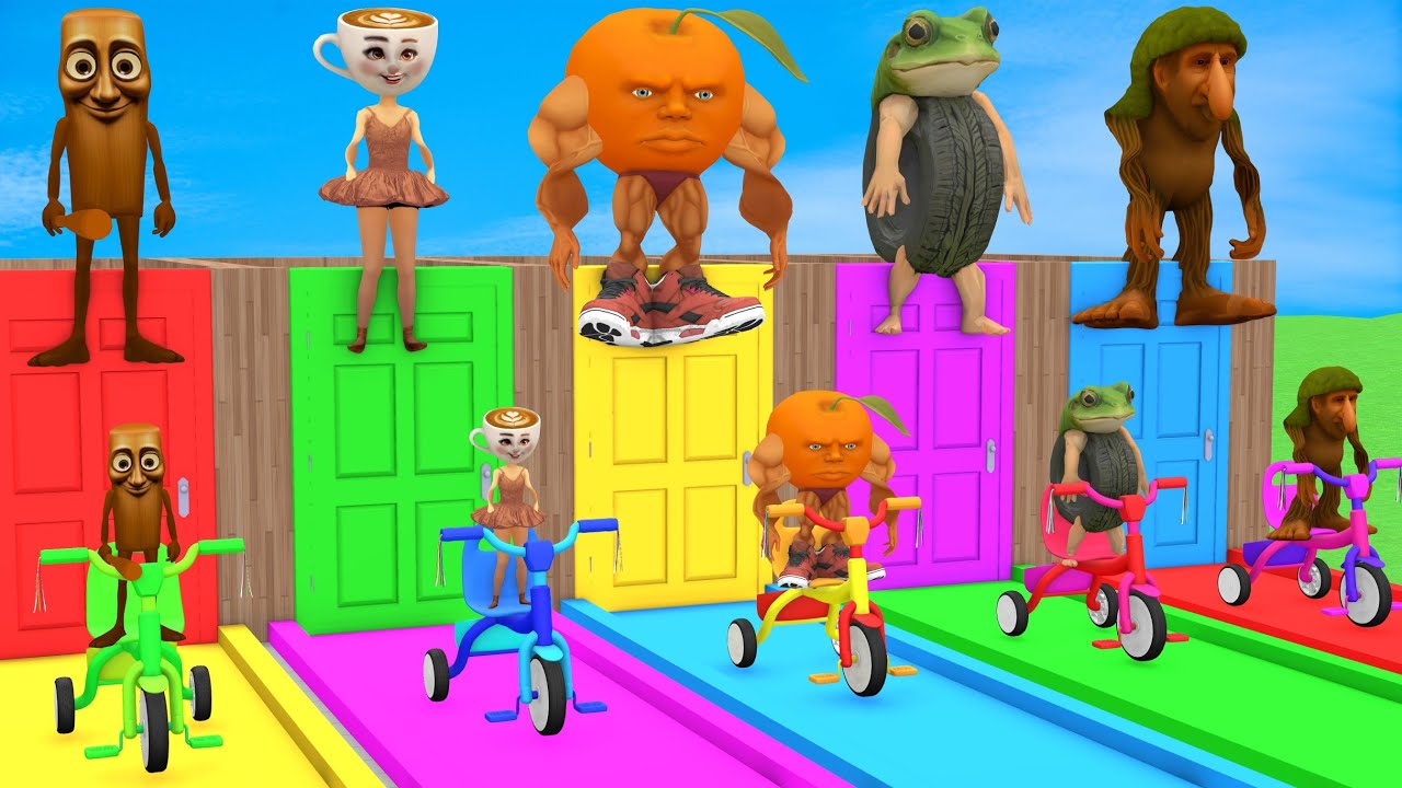 Long Slide Game with Cow Elephant Gorilla Hippopotamus Tiger 3d Animal Game Funny 3d Animals