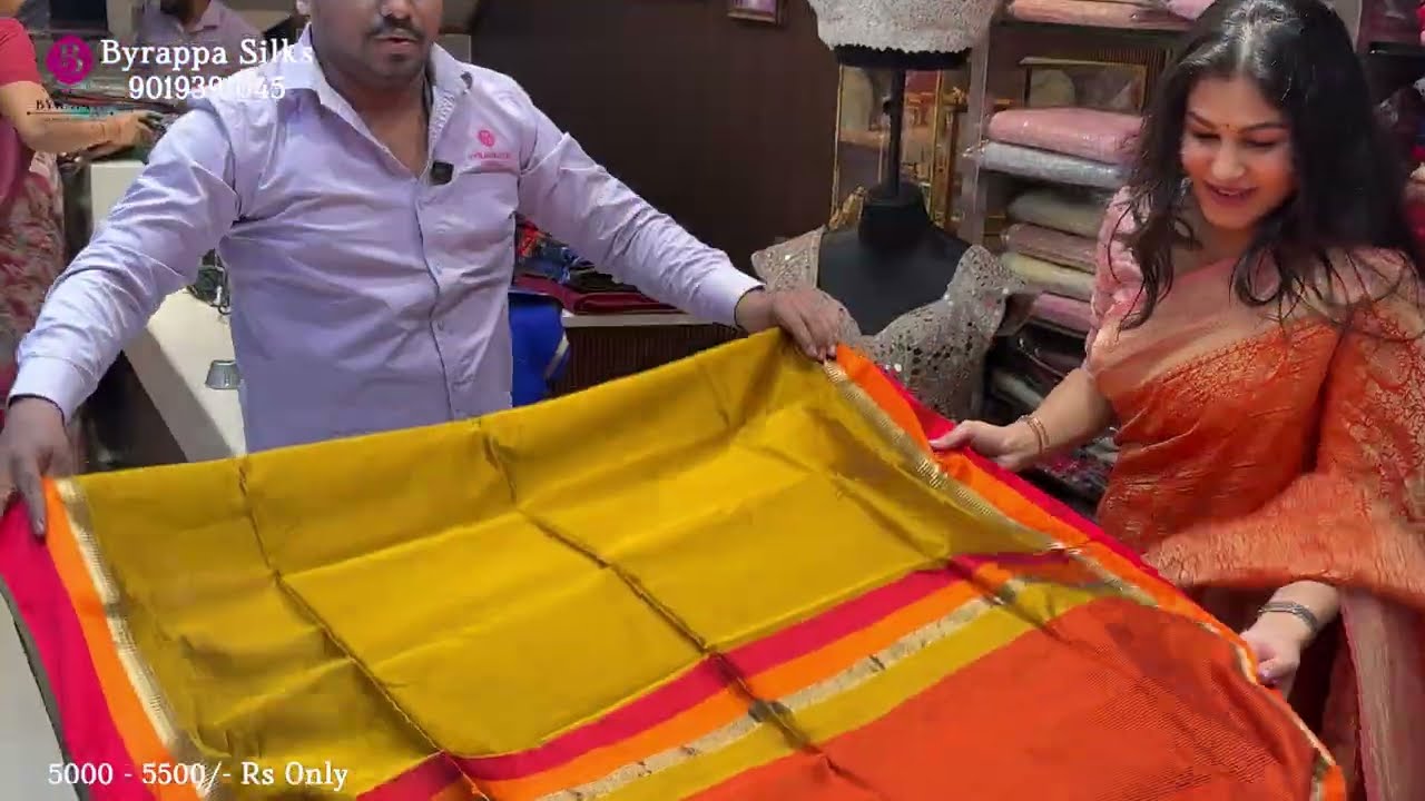 Cotton Silk Sarees || New Collections In Byrappa Silks || Chickpet Cotton Silk Sarees