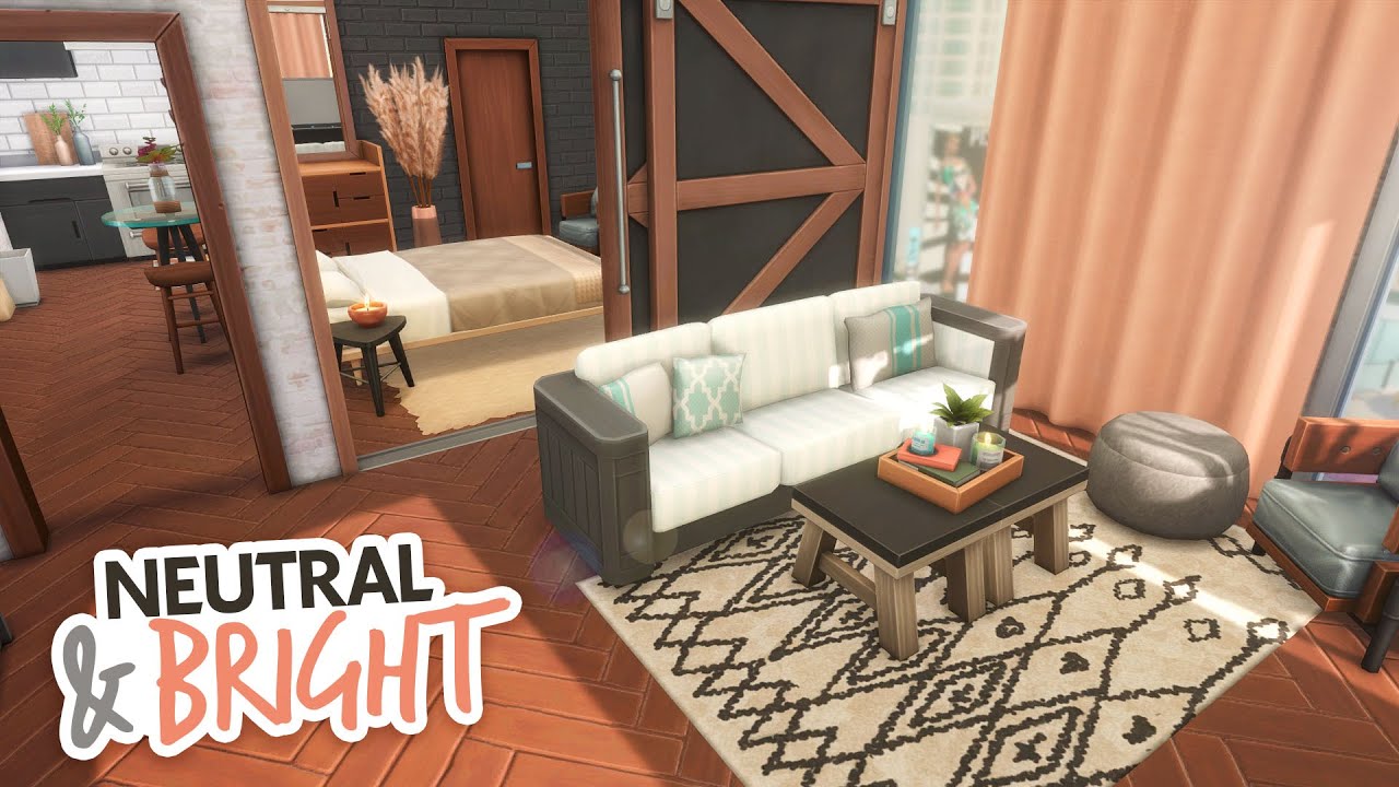 Neutral & Bright Apartment // The Sims 4 Speed Build: Apartment Renovation
