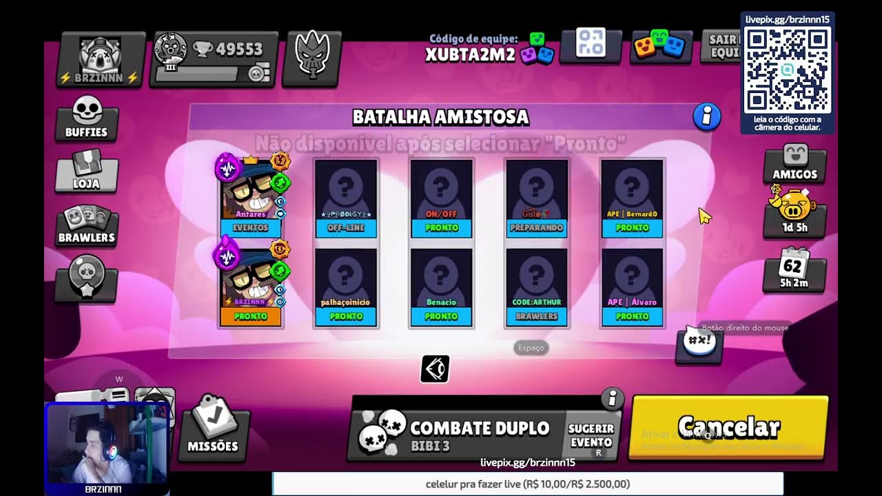 sabadão no brawl stars,jogando com inscritos