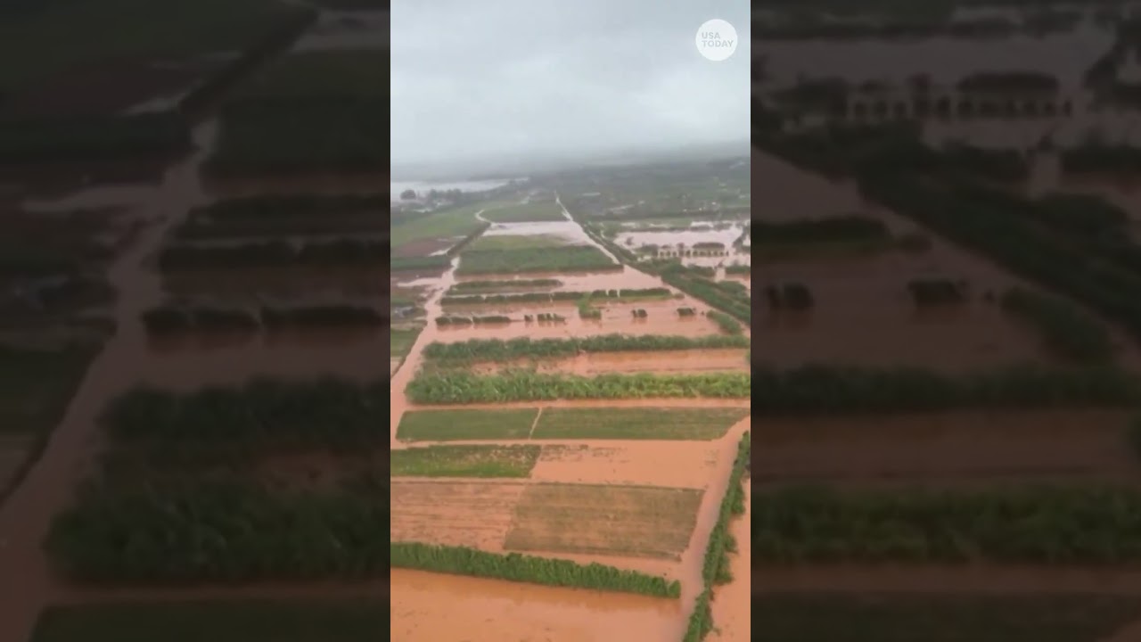 See aerials of Hawaii floods triggering Coast Guard rescues in Oahu communities