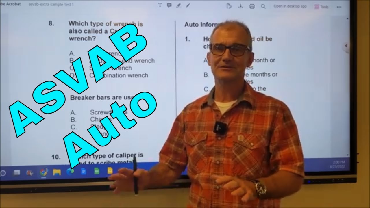 Практический тест ASVAB для автомастерских