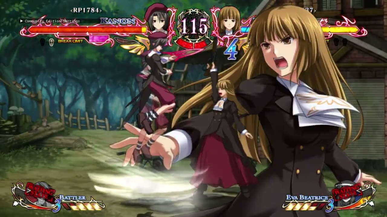 Umineko Golden Fantasia: Blimpulse (Eva/Rosa) vs Rosvo-Rolle (Batter/Kanon)