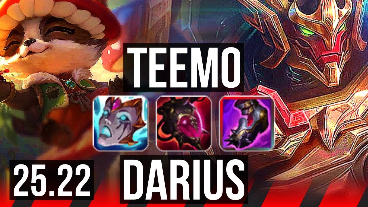 TEEMO vs DARIUS (TOP) | 6 solo kills | EUW Master | 25.22