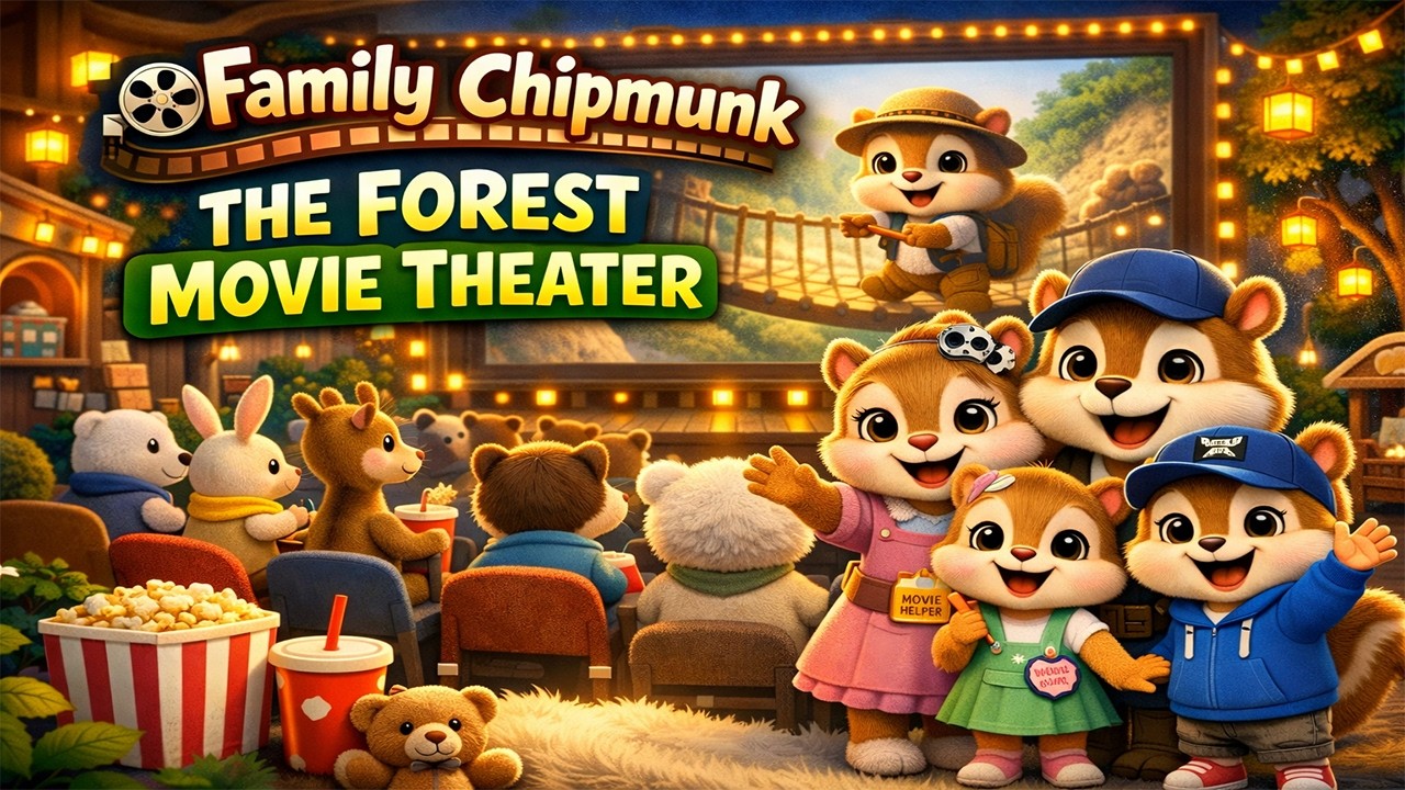 Love Chipmunk Family 🎬 The Forest Movie Theater | Big Screen Fun & Kindness | 3D Animation