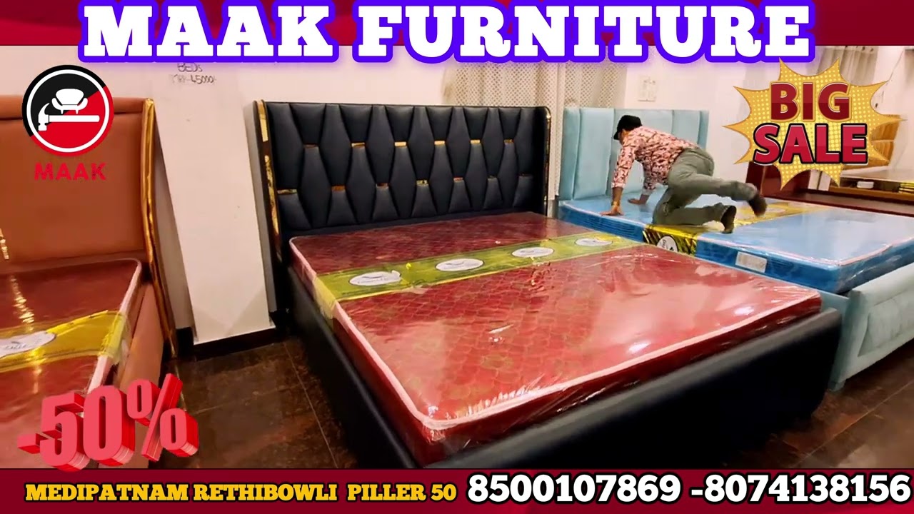 OFFER 50% MAAK  FURNITURE MEDIPATNAM RETHIBOWLI PILLER 50  8500107869 - 8074138156