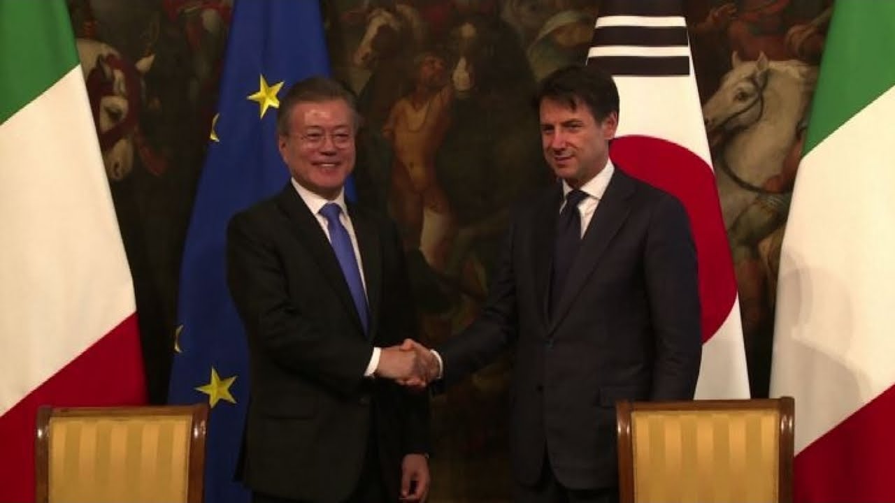Incontro tra Conte e il presidente Corea del Sud a Roma