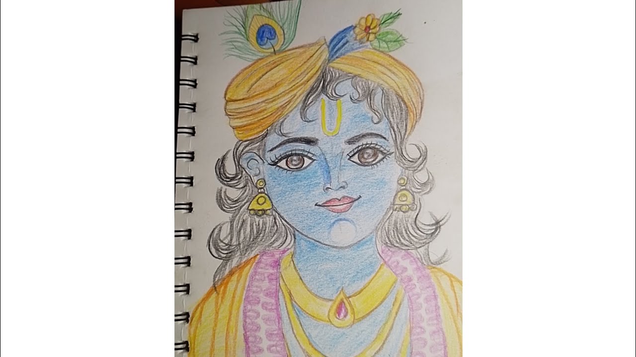 Shree krishna 🌸 🙏 Pencil colour drawing ||drawing || painting 