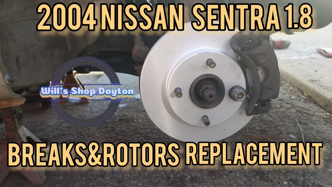 Замена передних тормозных колодок и роторов Nissan Sentra 1.8 2004 года