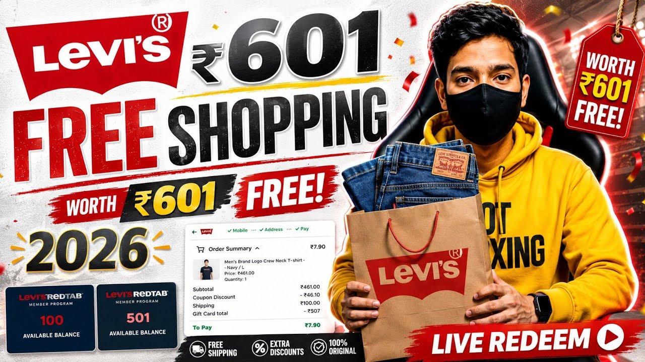 New free shopping app Levi's 🔥 ₹601 free shopping redtape | levis ₹100 free wallet trick