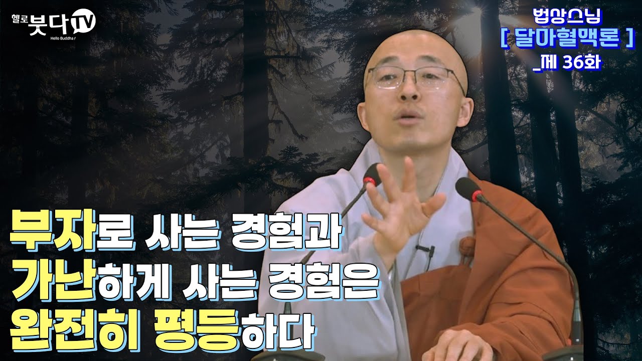 부자로 사는 경험과 가난하게 사는 경험은 완전히 평등하다 | 마음공부 인생조언 깨달음 불교 지혜 말씀 고민 상담 | 법상스님 행복한 마음공부 달마혈맥론 36회
