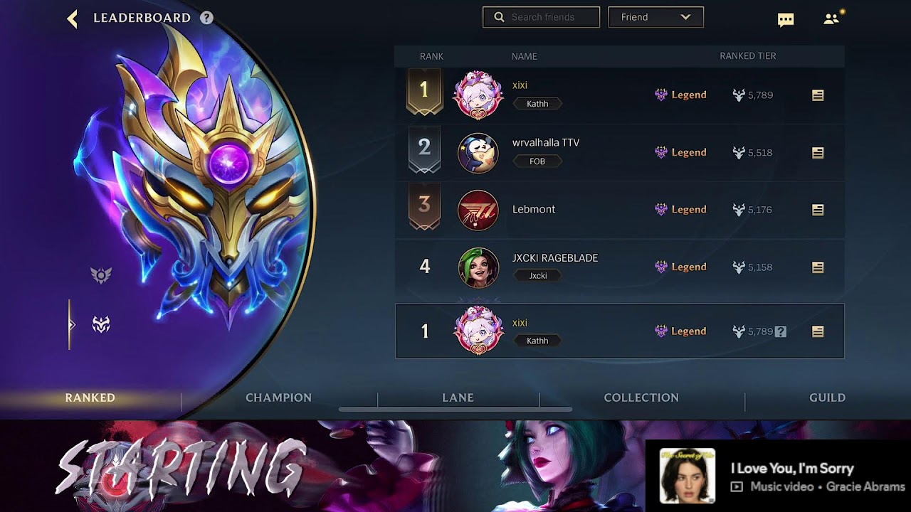 5500 POINTS RANK 1 LEGEND Q  3/13 | WILD RIFT