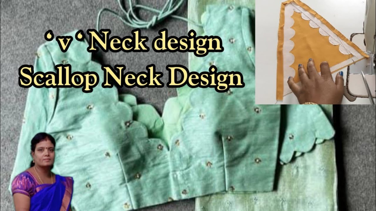 Scallop Blouse Back Neck design || Cutting and stitching @deepafashiondesigningtailo8736