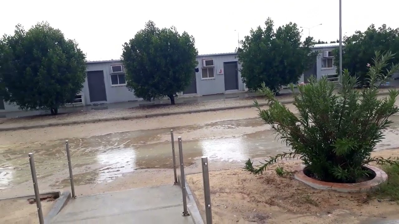 Expertise Company camp  jubail / Rain in jubail Expertise camp