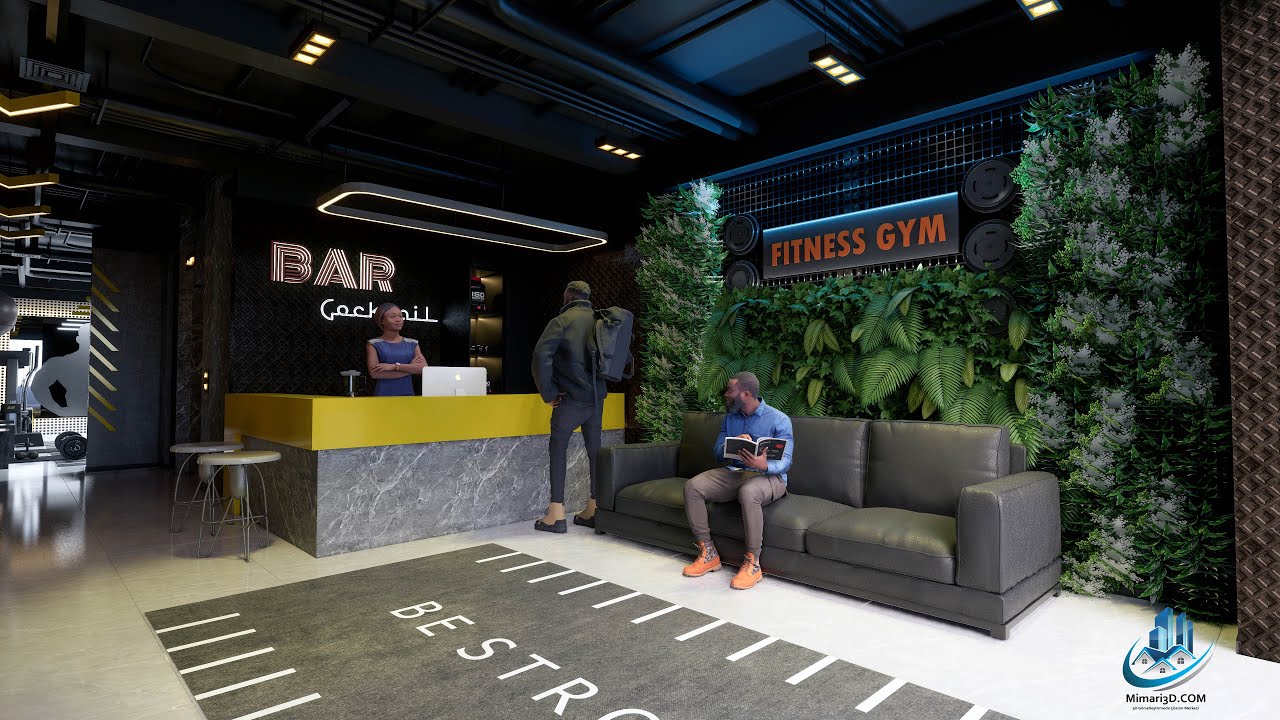 Fitness Spor Salonu 3d mimari proje - Mimari3d.com