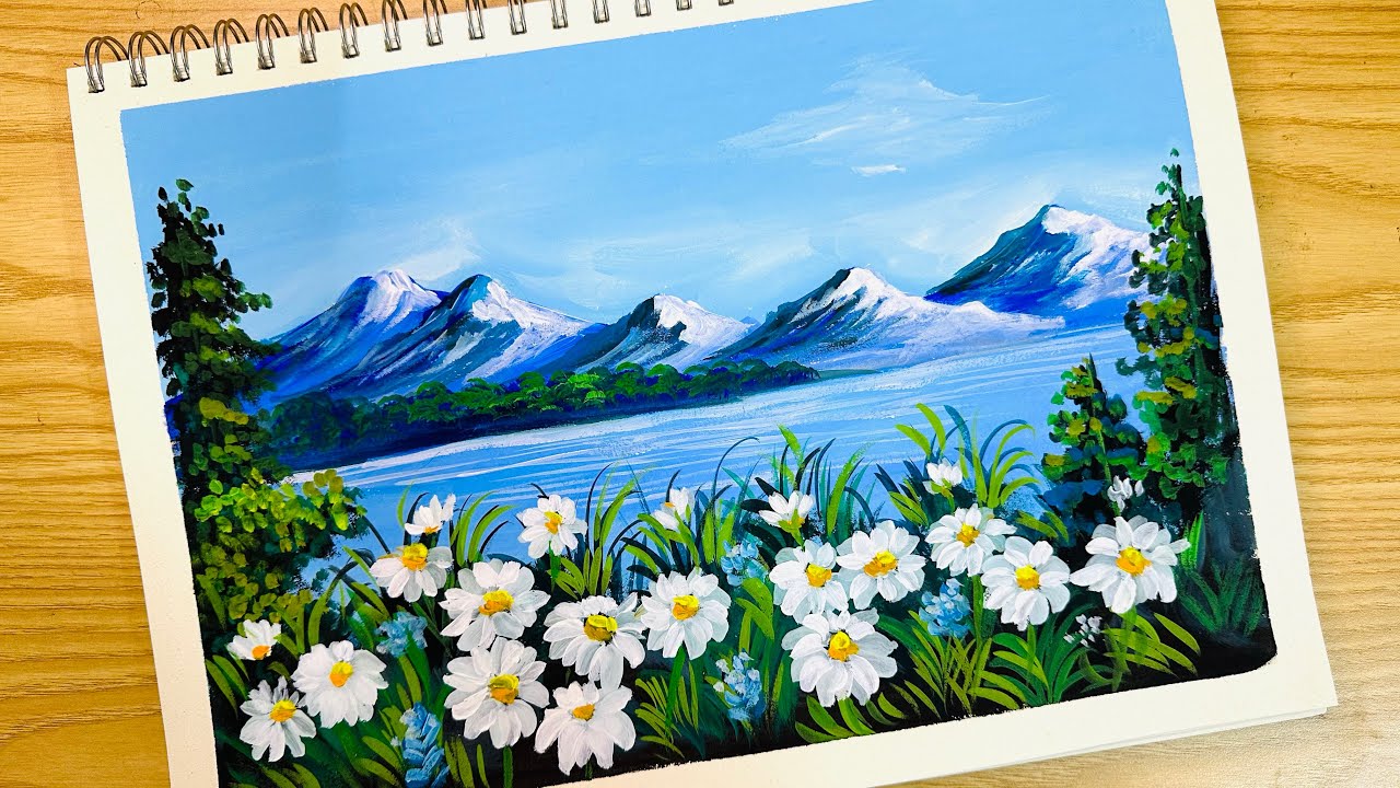 Cỏ Art / Gouache painting / Landscape painting / vẽ tranh phong cảnh bằng màu Gouache