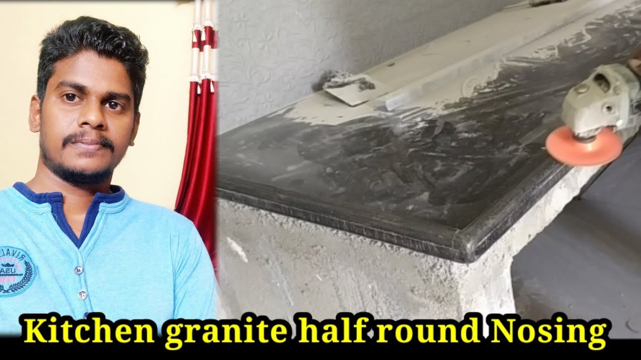 KITCHEN GRANITE HALF ROUND NOSING| COUNTERTOP INSTALLATION| Granite Edge Polishing | KC TAMIL VLOG'S