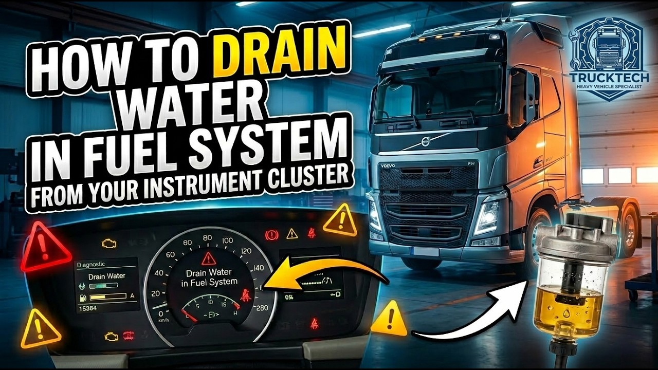 Volvo truck fuel water drain and priming #europetruck #truckmechanic #trucktech   @volvotrucks