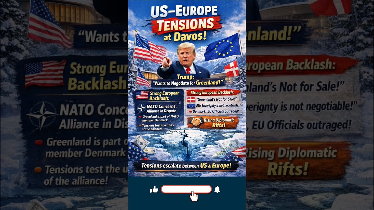 “Greenland Row Explodes! 🔥 US vs Europe at Davos”