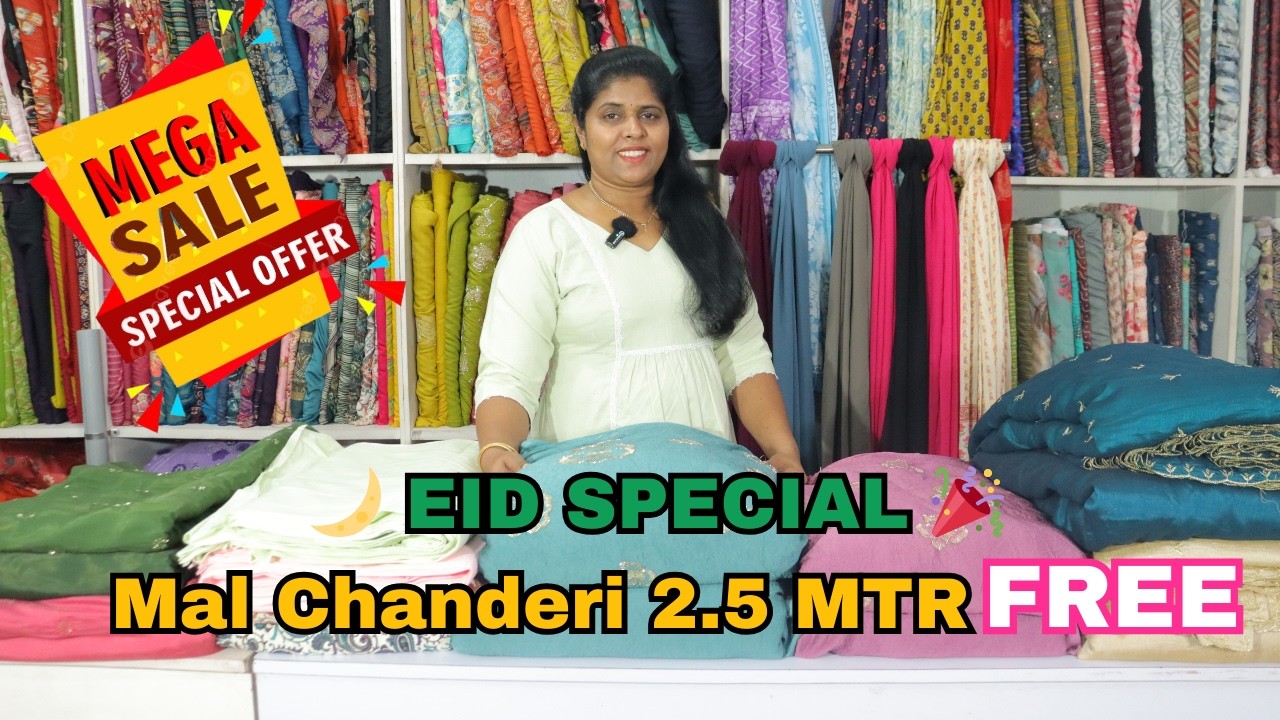 MAL CHANDERI THREE PIECE SET.   MAL COTTON PLAIN  RANGOLY CRUSH MIX AND MATCH   COTTON CLOTH