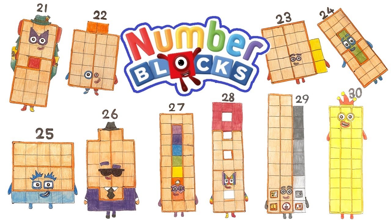 Let's Draw And Colour The Numberblocks 21-30 | Drawing and Coloring Numberblocks