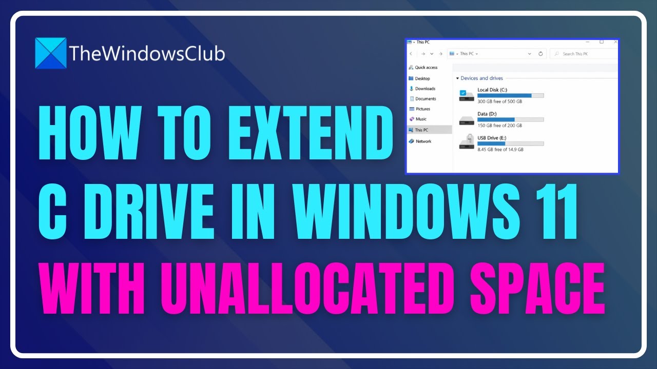 How to extend C drive in Windows 11 with unallocated space