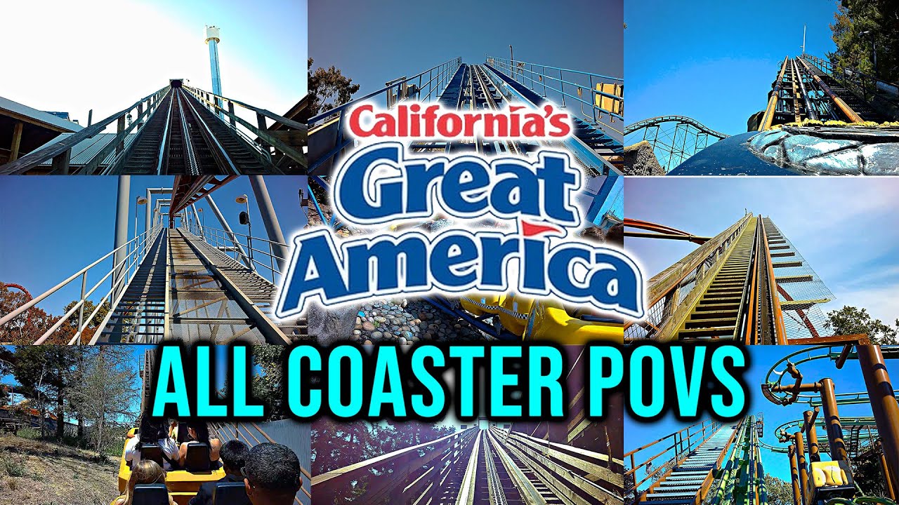 California's Great America All Roller Coasters POV Compilation in 4K