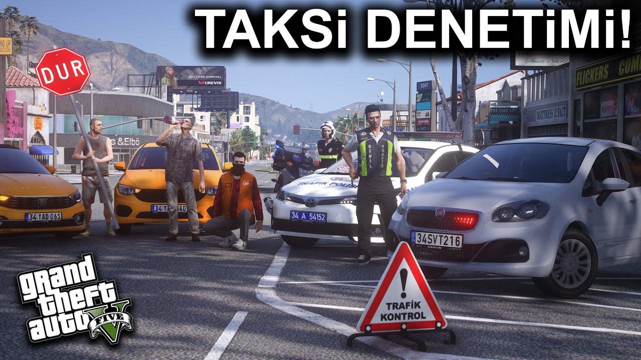 TAKSİLERE SİVİL DENETİM !!!  - ÇEVİRMEDE KAZA !! - GTA 5  SİVİL TRAFİK ROLEPLAY