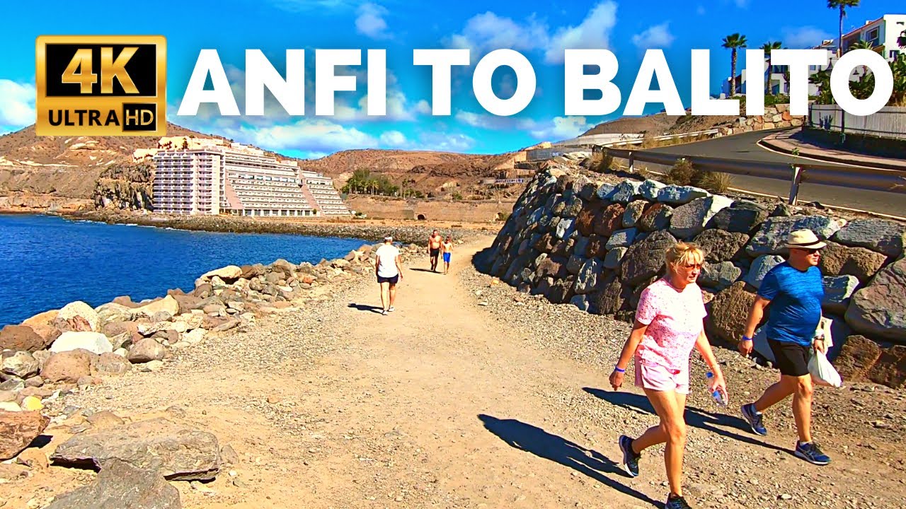Gran Canaria Anfi del Mar to Balito (Marina Elite) | Mogán Canary Islands Spain Walk 4K