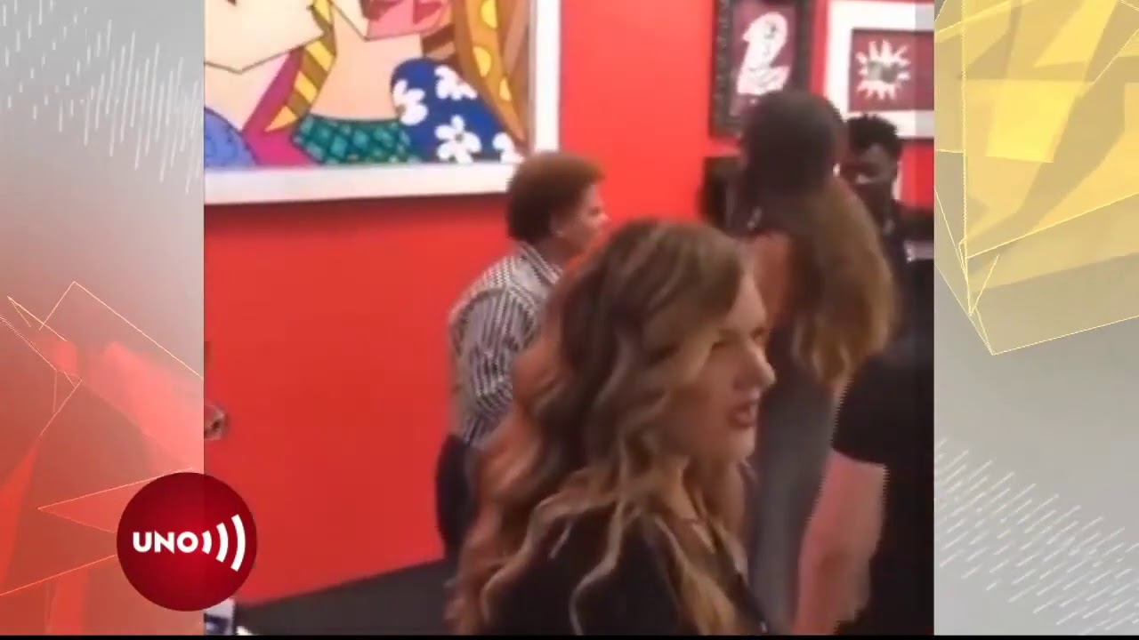 Top Secret: Mujer furiosa rompe obra de artista Britto en su asombrada cara