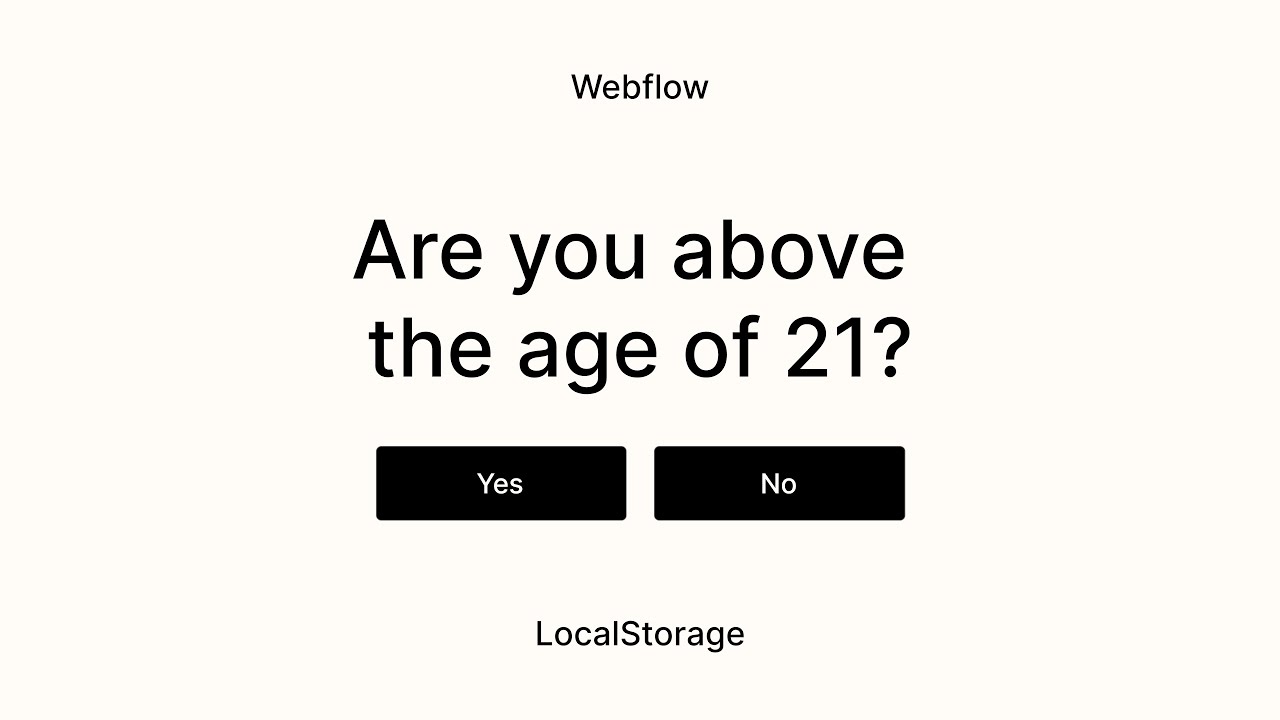 Age Gate in Webflow using Localstorage (Remembering User Choice)
