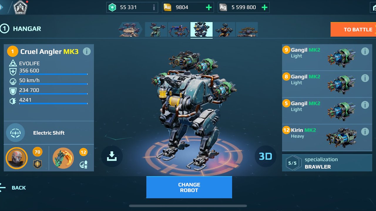 Cruel Angler Gangil | War Robots Gameplay