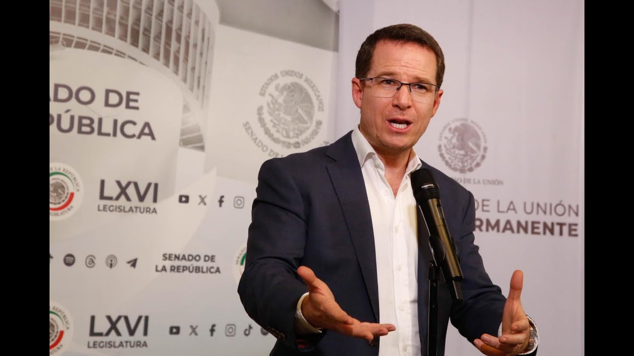 Conferencia de prensa con el coordinador del GPPAN en el Senado, Ricardo Anaya Cortés