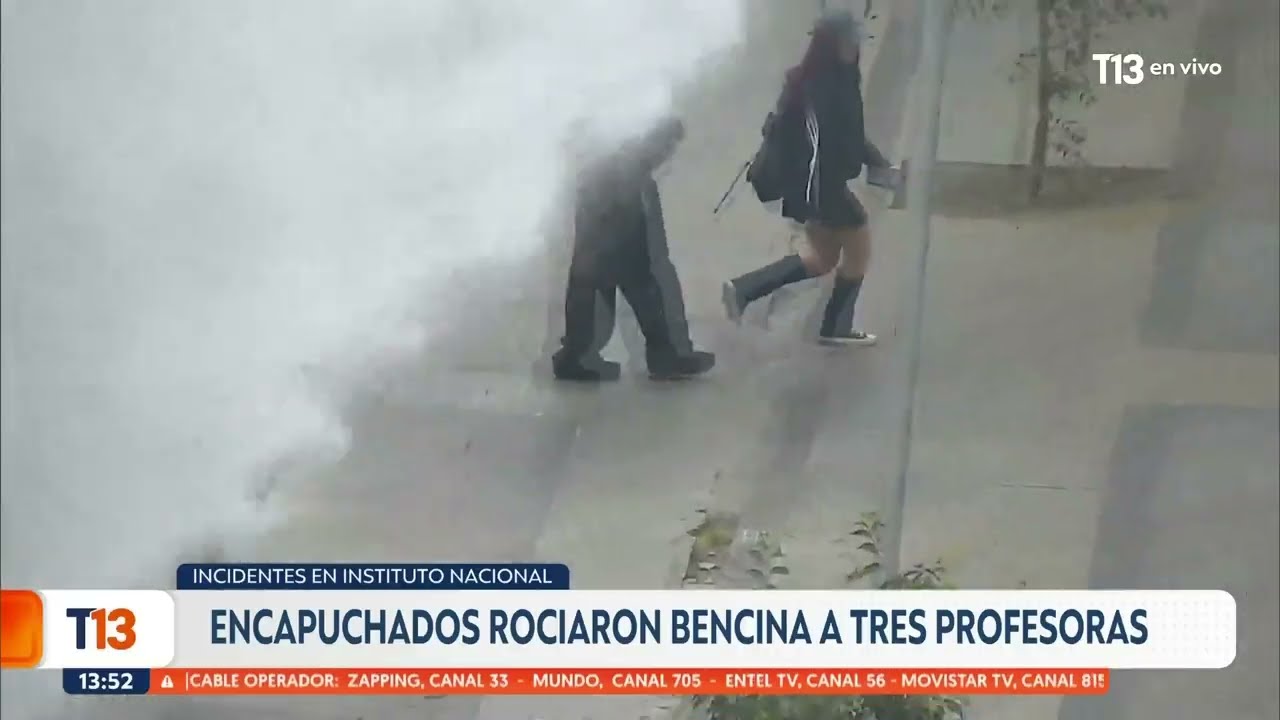 Encapuchados rociaron con bencina a profesoras del Instituto Nacional